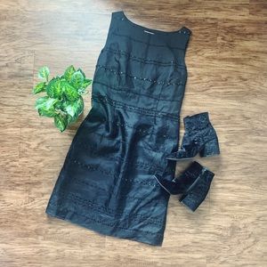 David Warren black sequin dress